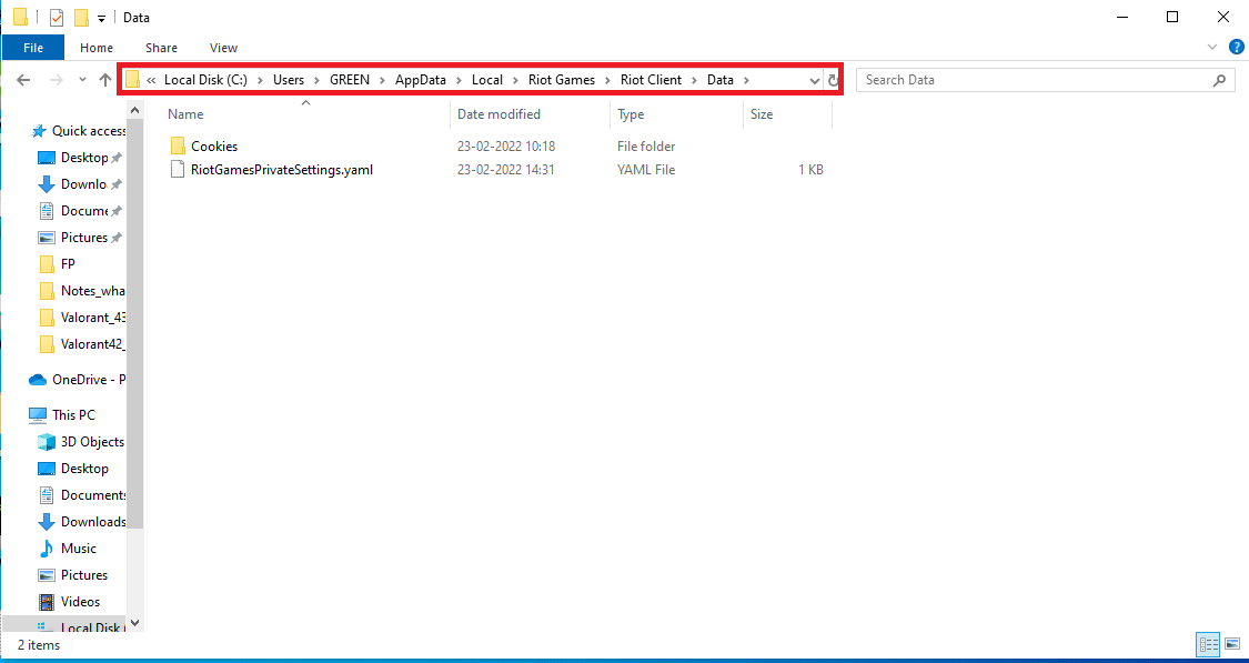 Arahkan ke folder Data. Cara Memperbaiki Kesalahan Valorant Val 43 di Windows 10