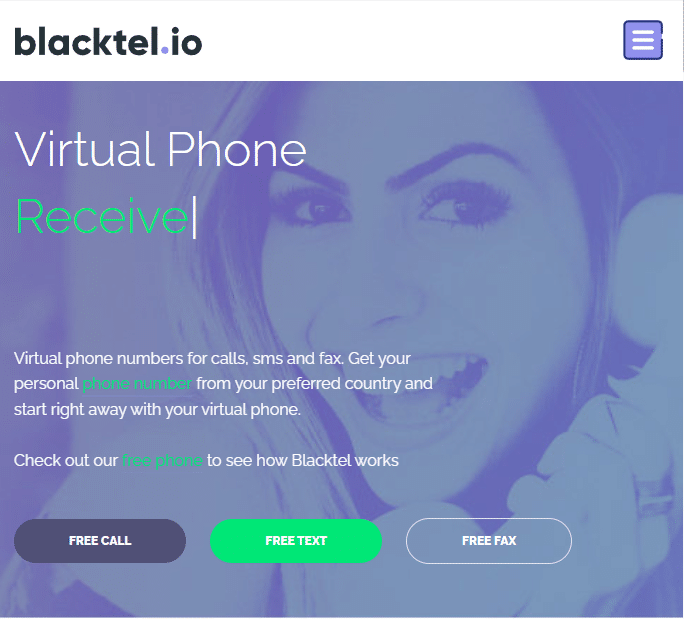 Site oficial para blacktel.io. Melhor Provedor de Número de Telefone Virtual Gratuito