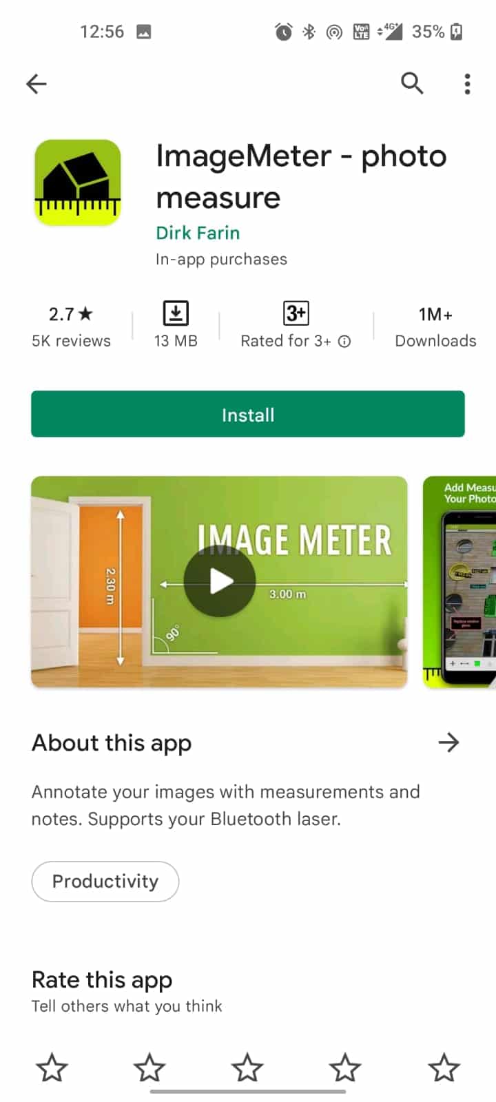 Misura della foto di ImageMeter. Le 18 migliori app di misurazione su Android