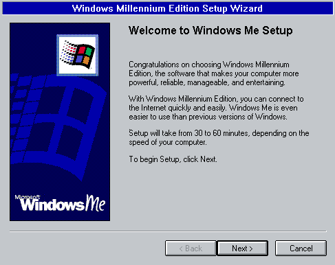 Configuration de Windows ME