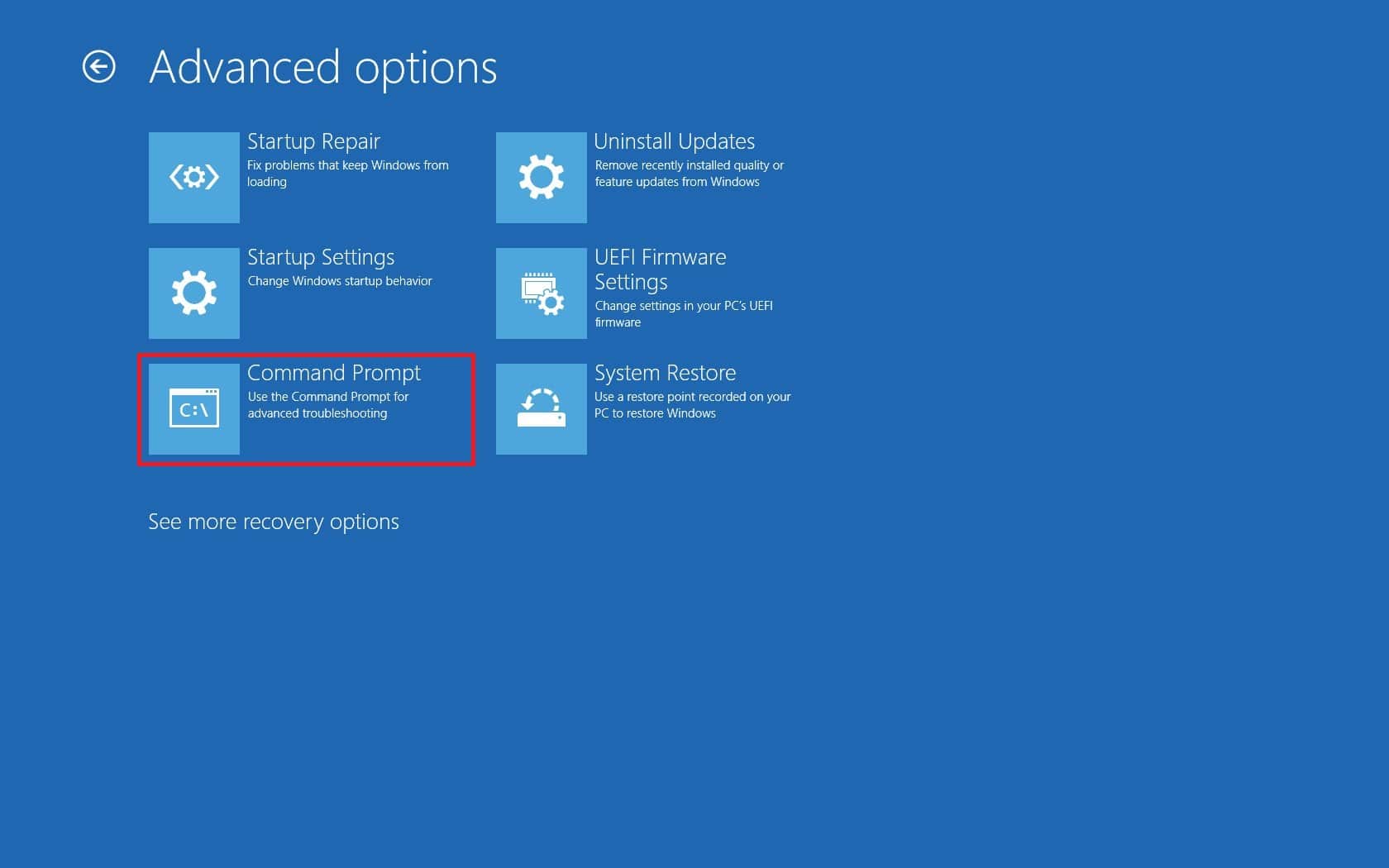 Komut İstemi seçeneği. Windows 10'da WDF_VIOLATION Hatası nasıl düzeltilir