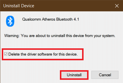 Elimina il software del driver per questa casella del dispositivo