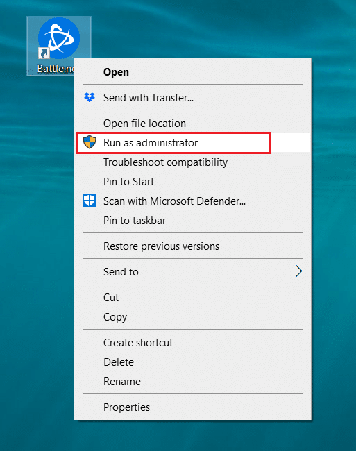 Esegui come opzione amministratore. Risolvi un'altra installazione in corso in Windows 10