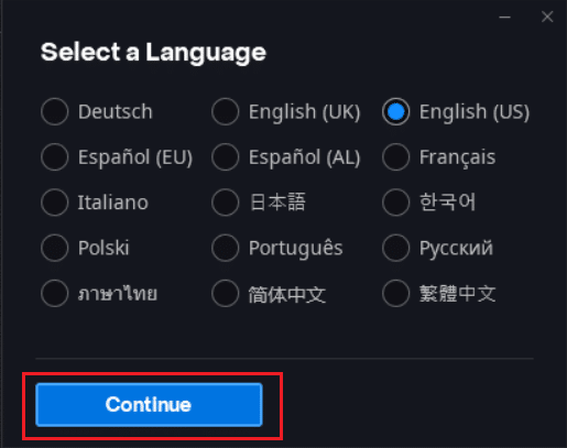 Sélectionnez une fenêtre contextuelle de langue. Correction d'une autre installation en cours dans Windows 10