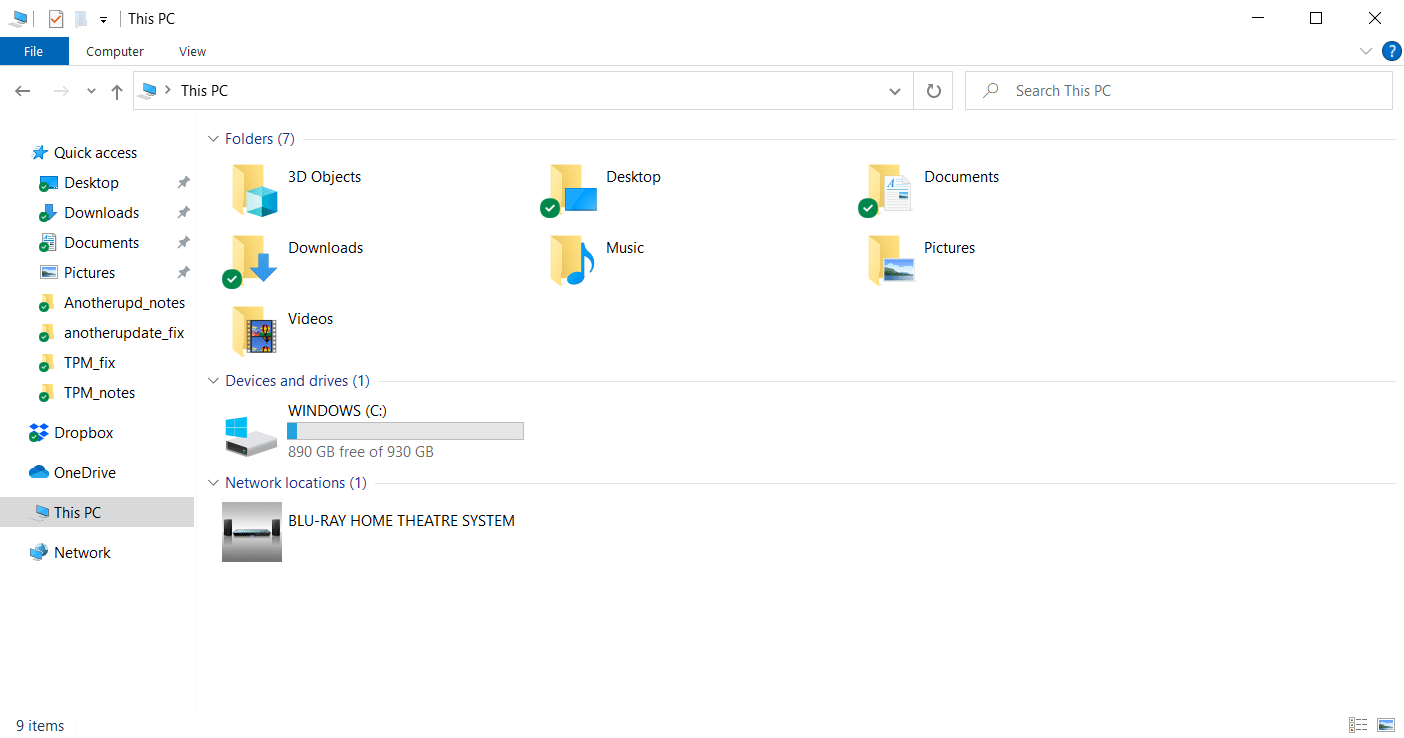 Dosya Gezgini penceresi