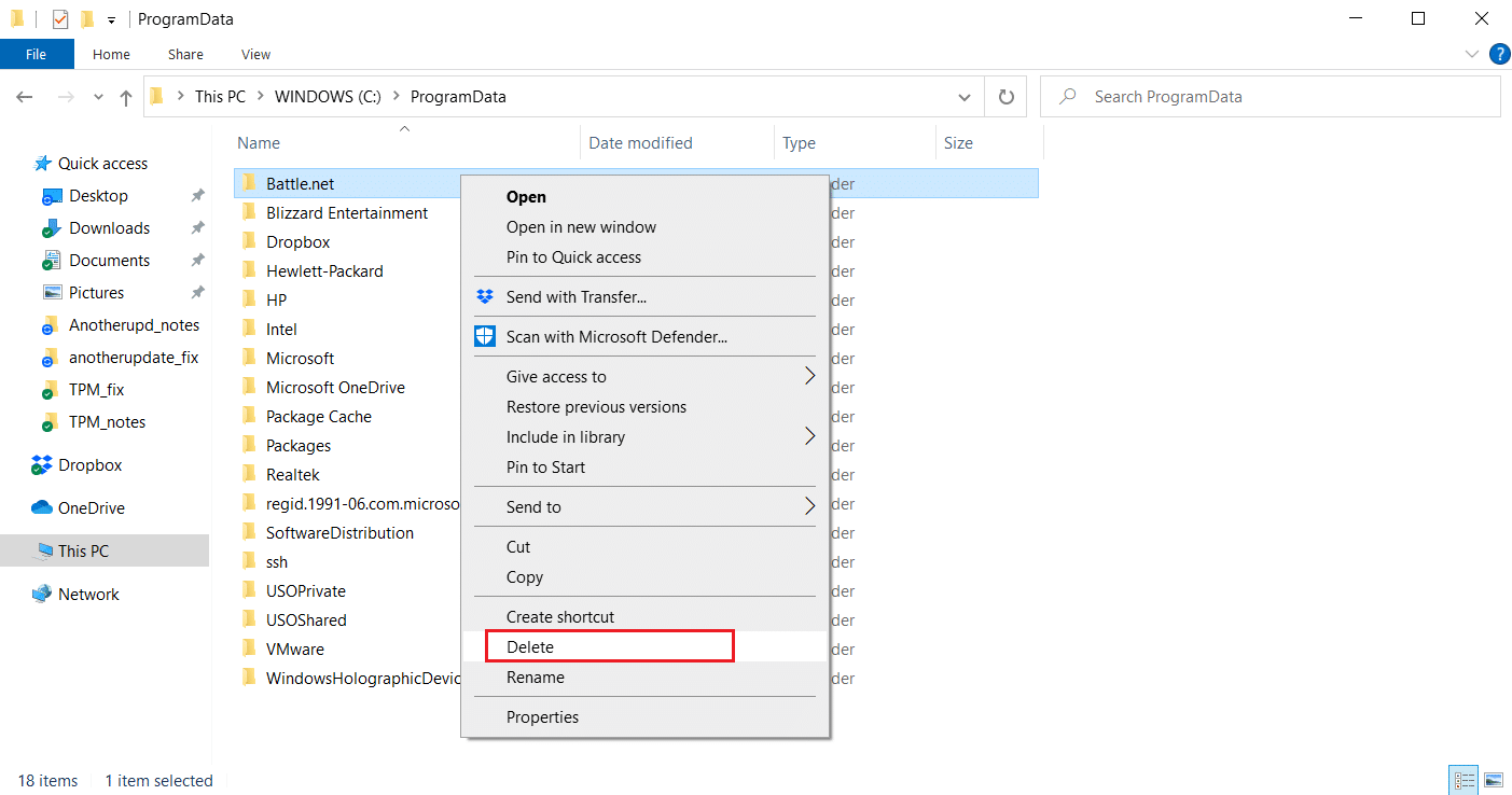 Excluir opção. Corrigir outra instalação em andamento no Windows 10