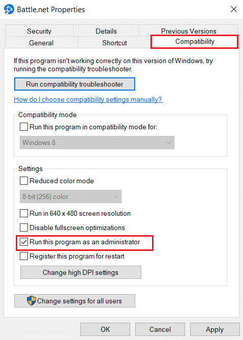 Execute este programa como uma opção de administrador. Corrigir Battle.net aguardando outro problema de instalação ou atualização