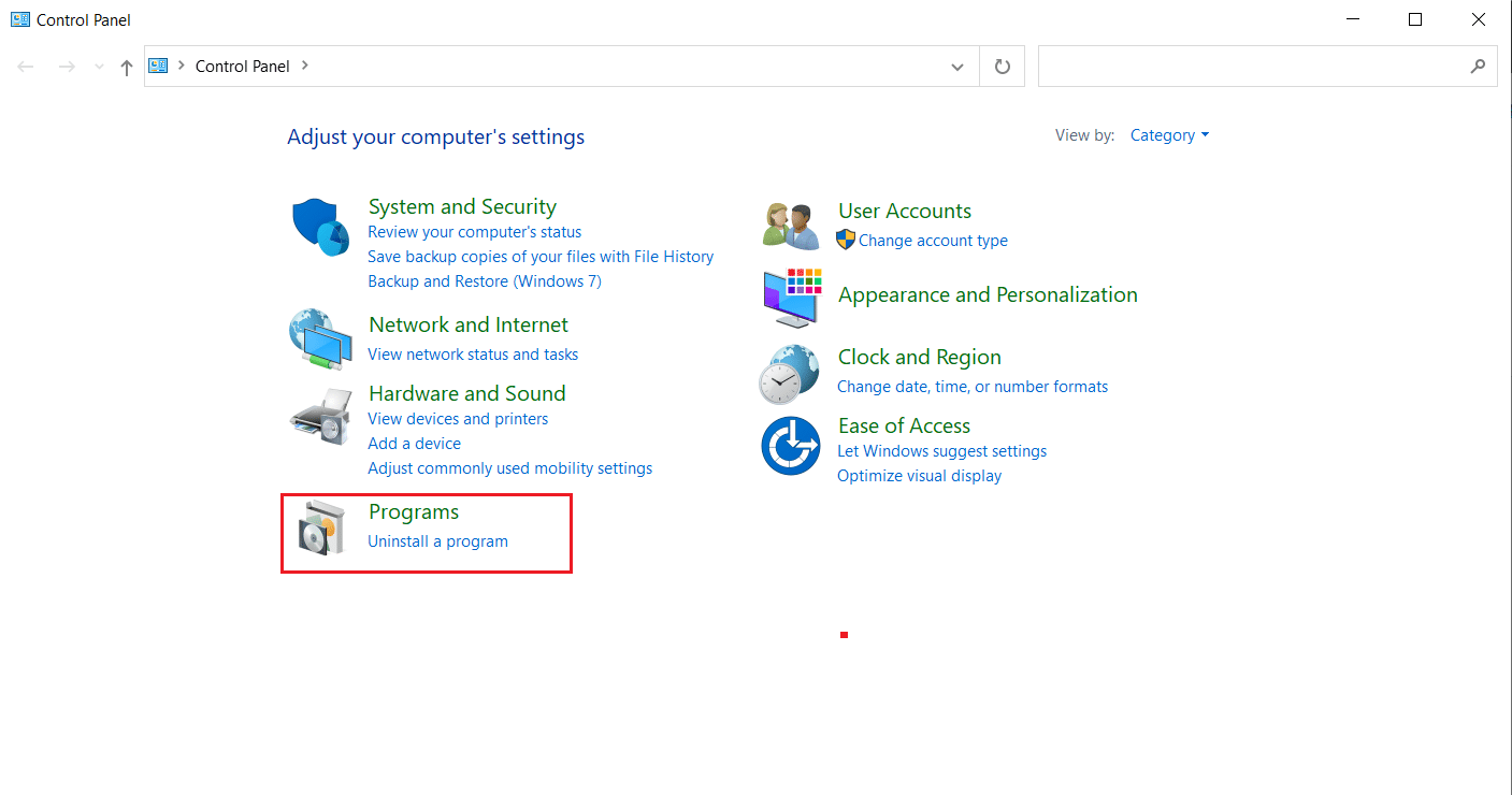 Opsi program. Perbaiki Instalasi Lain yang Sedang Berlangsung di Windows 10