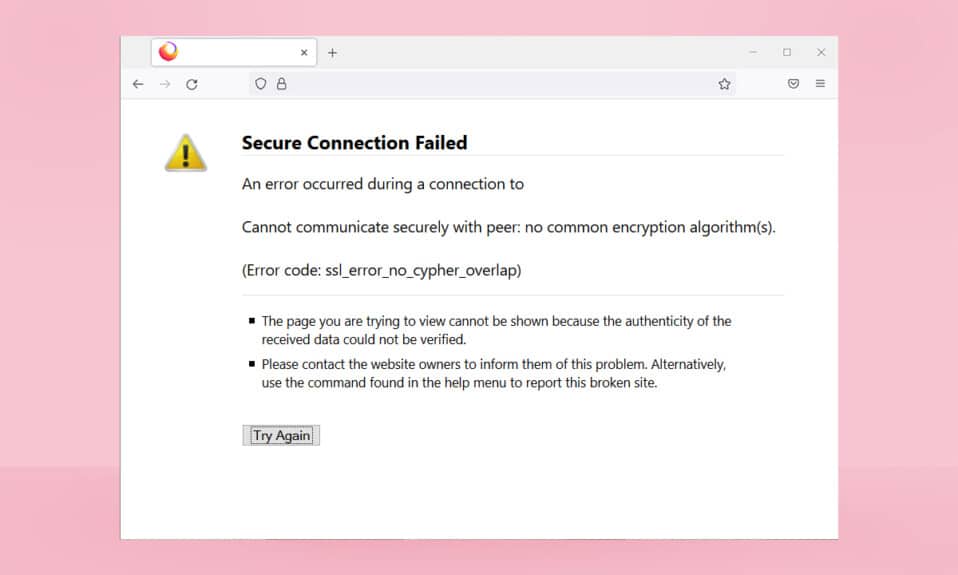 Repara Firefox SSL_ERROR_NO_CYPHER_OVERLAP en Windows 10