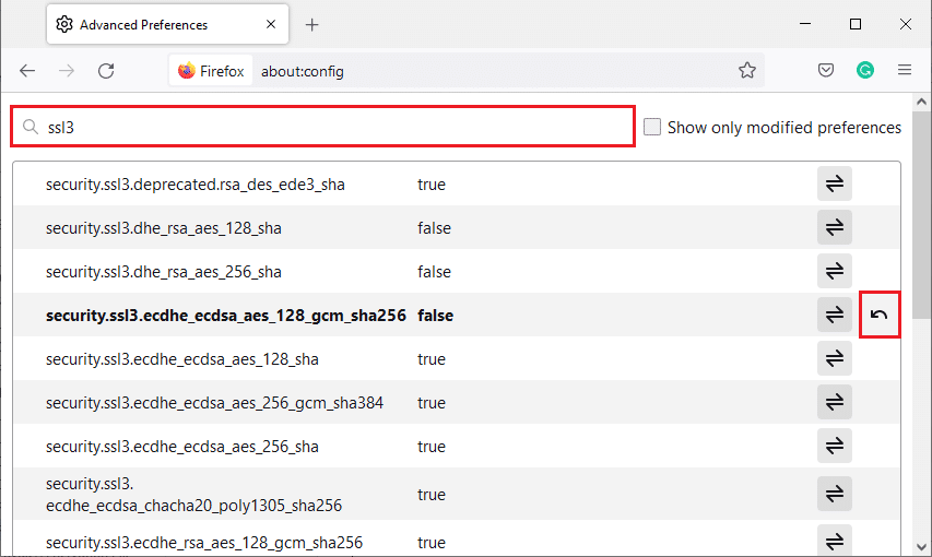 SSL3 na barra de pesquisa. Corrigir o Firefox SSL_ERROR_NO_CYPHER_OVERLAP no Windows 10