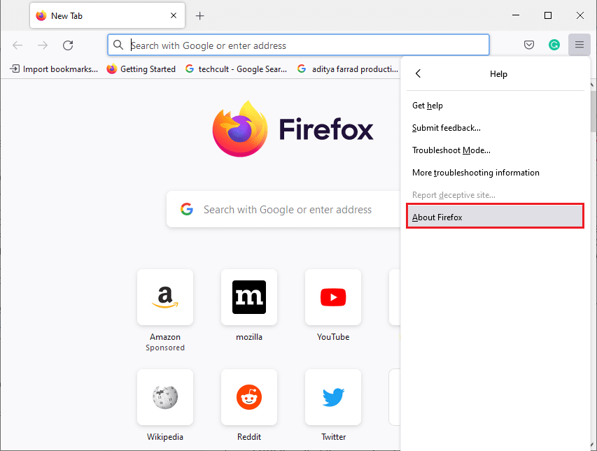 Firefox seçeneği hakkında. Windows 10'da Firefox SSL_ERROR_NO_CYPHER_OVERLAP'ı düzeltin