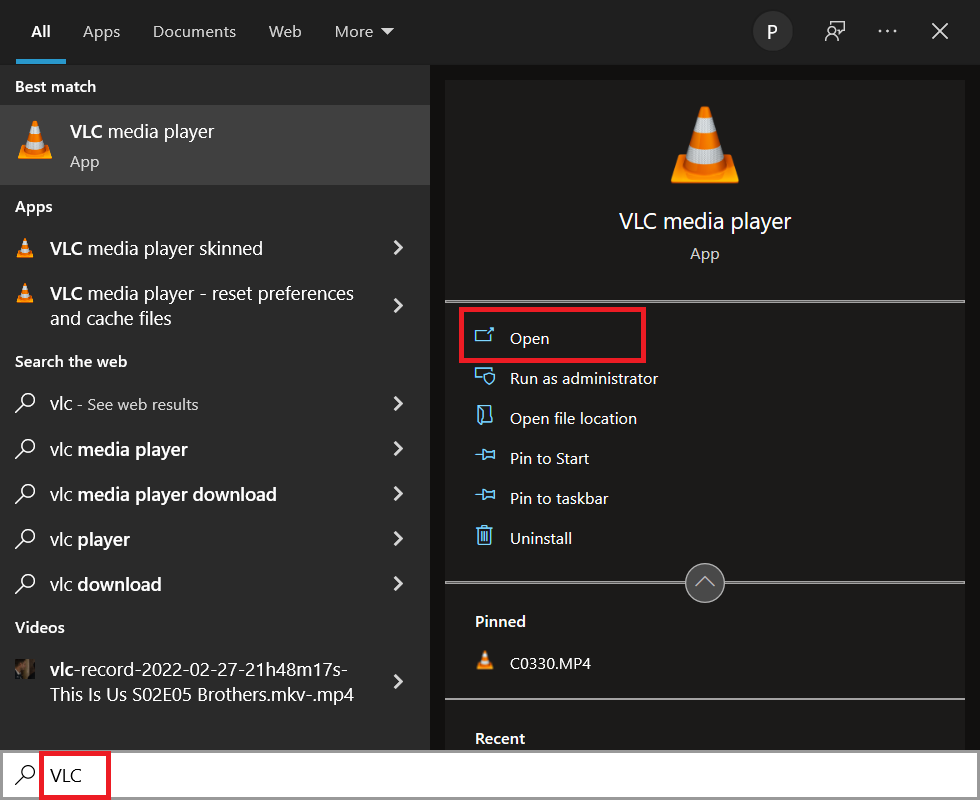 vlc media player'ı açın. Windows 10'da M4B'yi MP3'e Dönüştürme