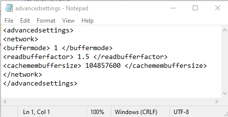 ป้อนรหัสต่อไปนี้ในเอกสารข้อความ วิธีเพิ่มความเร็วของ Kodi