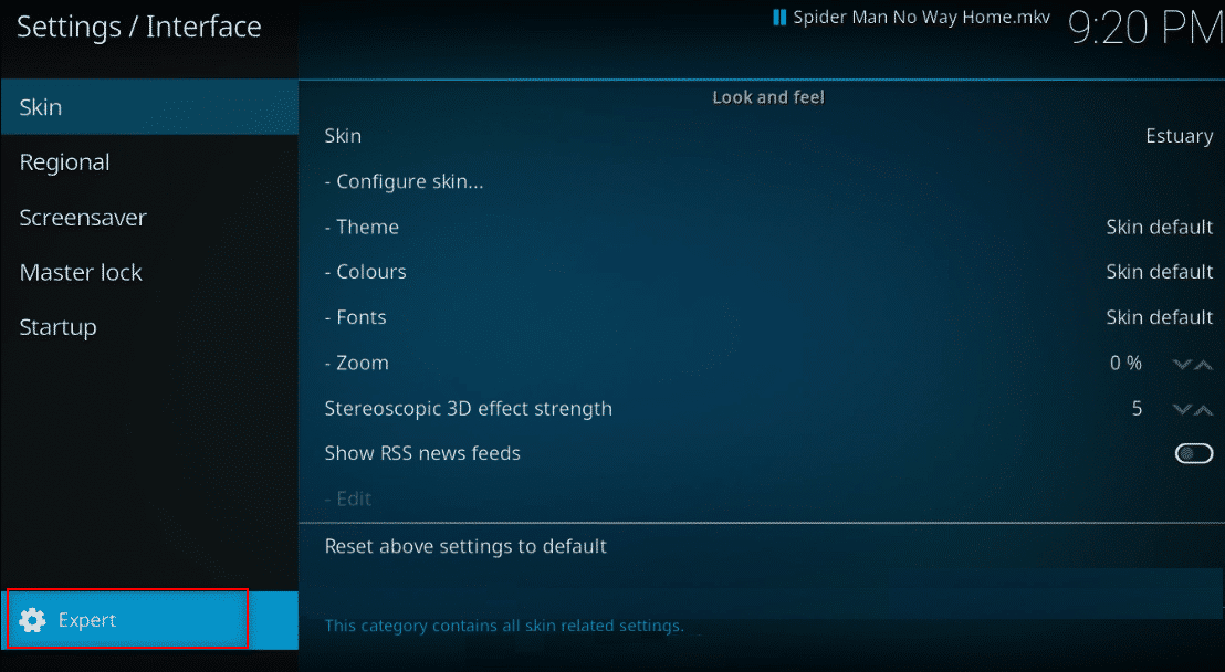 clique em Redefinir as configurações acima para o padrão