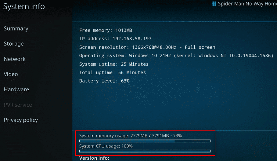 รายงานการใช้ข้อมูลของแอพ Kodi ที่ครอบคลุม