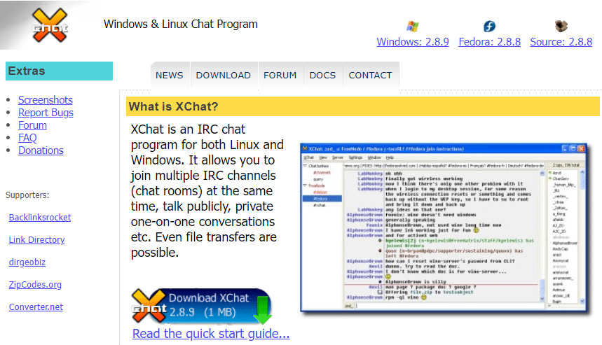 Site-ul oficial pentru XChat. Cei mai buni clienți IRC pentru Windows