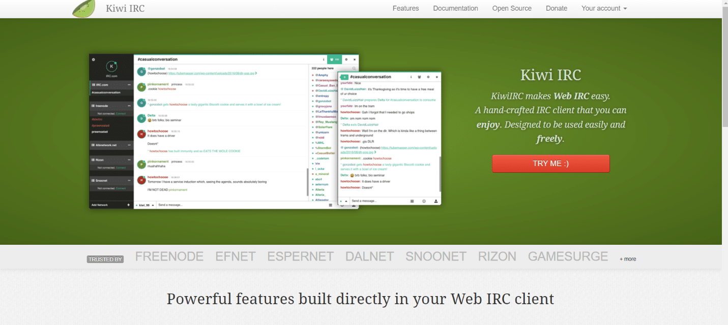 Kiwi IRC. Klien IRC terbaik untuk Windows