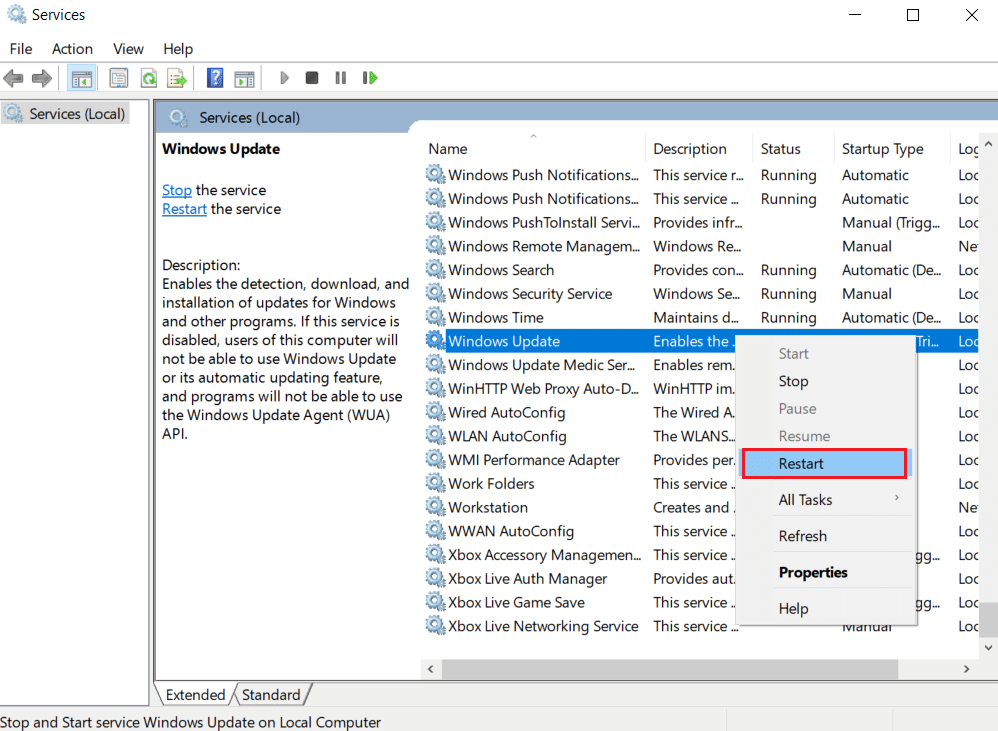 Opción de reinicio. Solucione el proceso de error MoUSO Core Worker MoUsoCoreWorker.exe en Windows 10