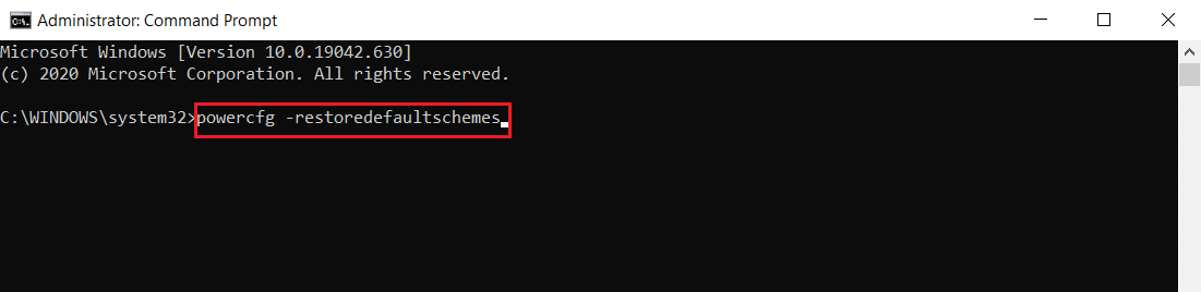 Comando para establecer la configuración de energía predeterminada. Arreglar el proceso MoUSO Core Worker en Windows 10