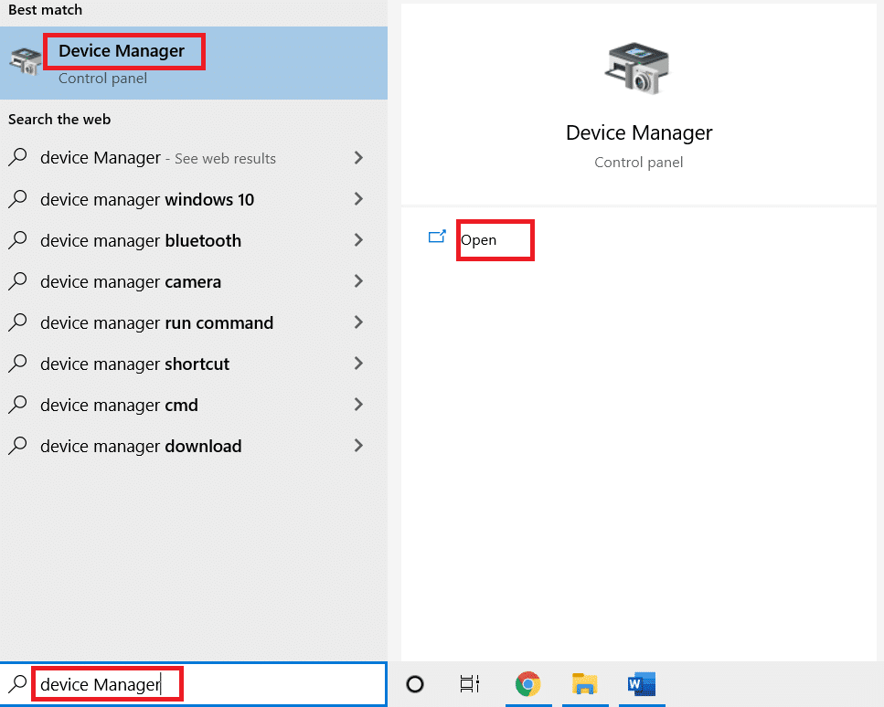 Abra el administrador de dispositivos. Arreglar MoUsoCoreWorker.exe MoUSO Core Worker Process en Windows 10