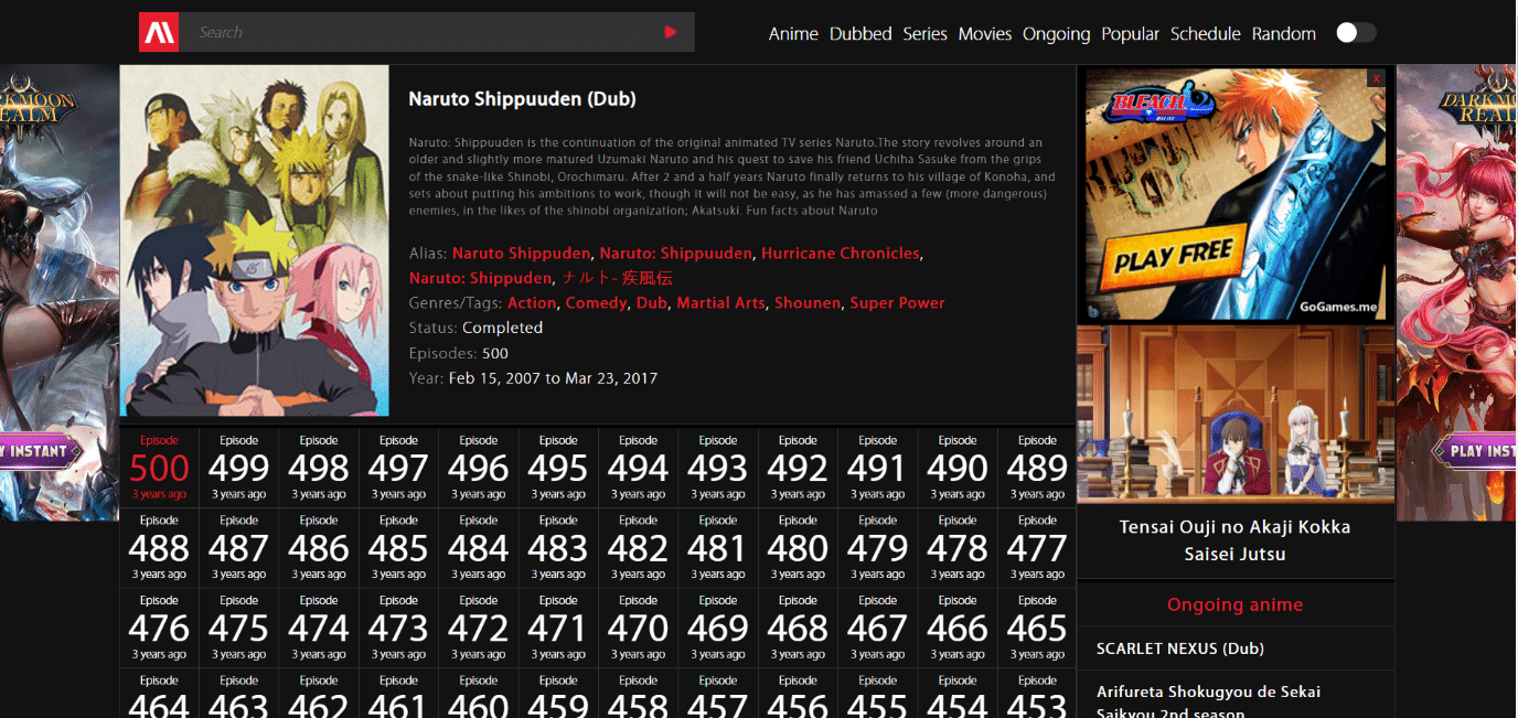 Animeheaven. 21 Cel mai bun site web pentru a viziona Naruto Shippuden