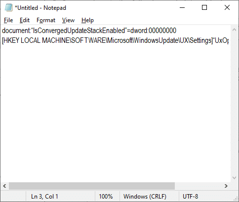 메모장 창입니다. Windows 업데이트 0x80070057 오류를 수정하는 방법