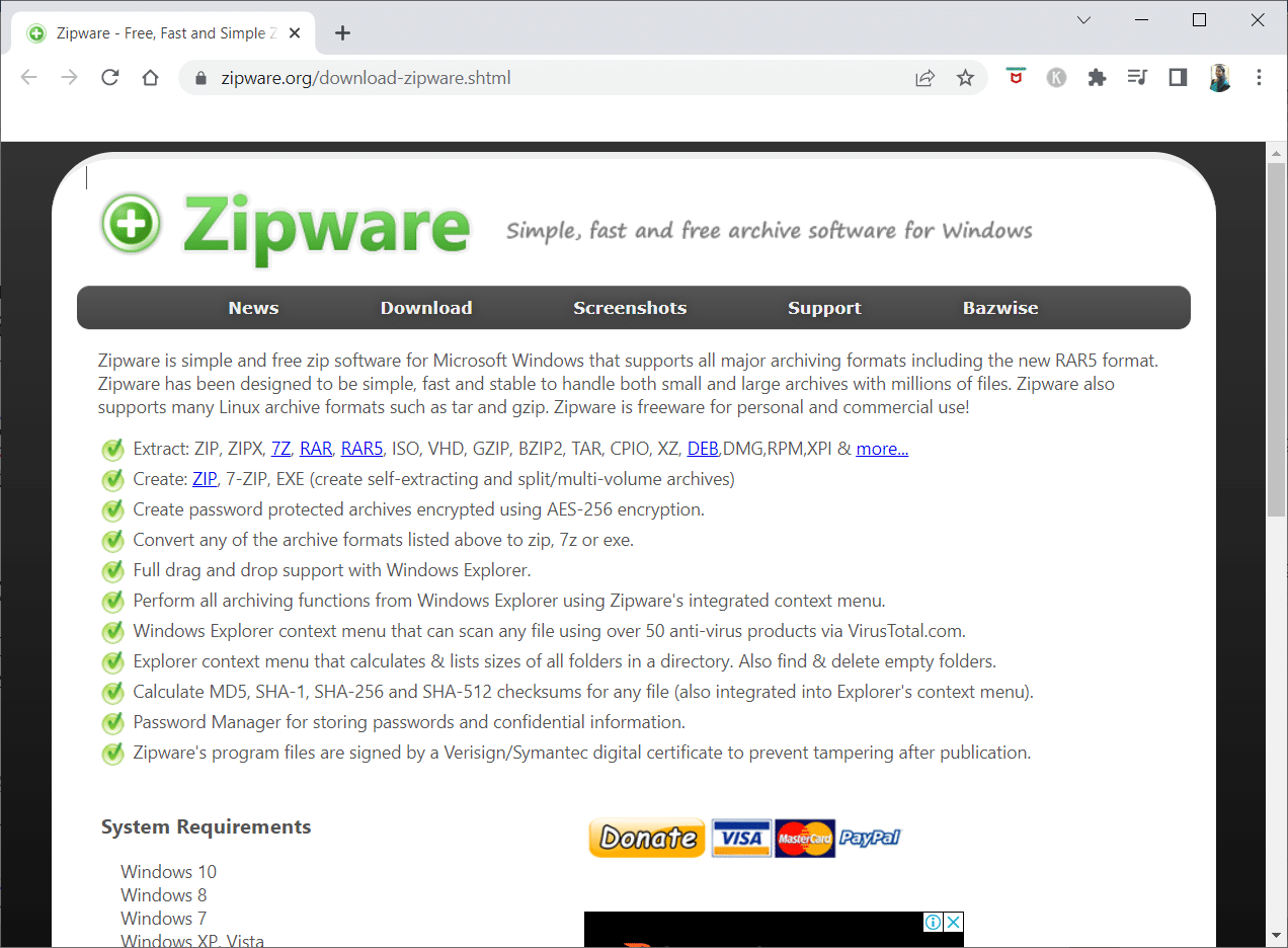 Zipware。 15最高のファイル圧縮ツール