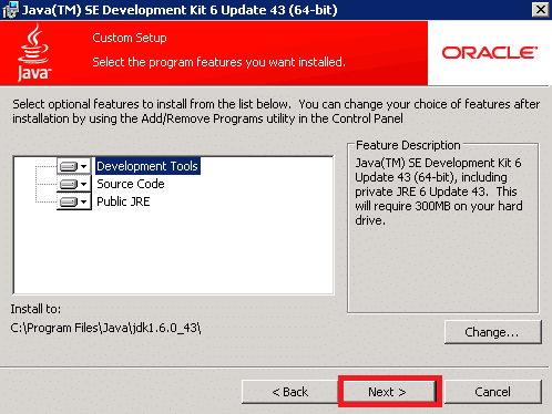 Penginstal Oracle pengaturan Java JDK