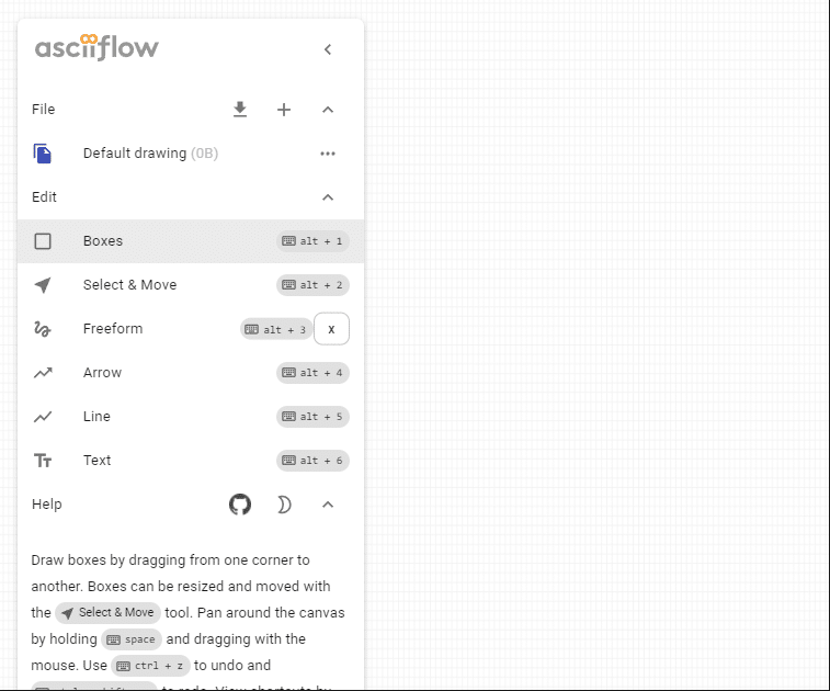 Zeichenbereich ASCIIFlow