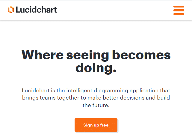 Sitio web oficial de LucidChart | Las 21 mejores alternativas gratuitas de Visio en línea