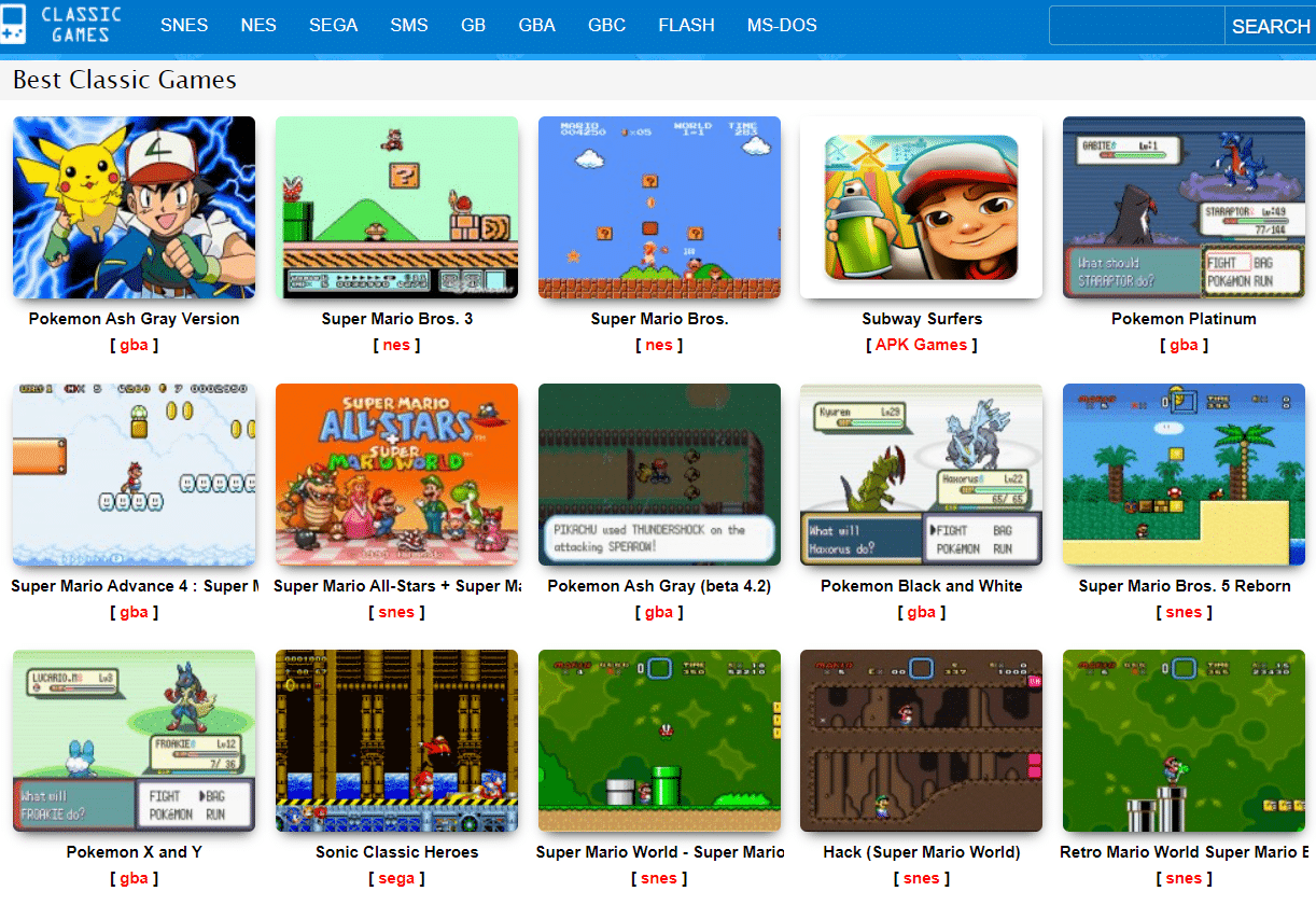 ClassicGames.me |最も安全なROMサイト