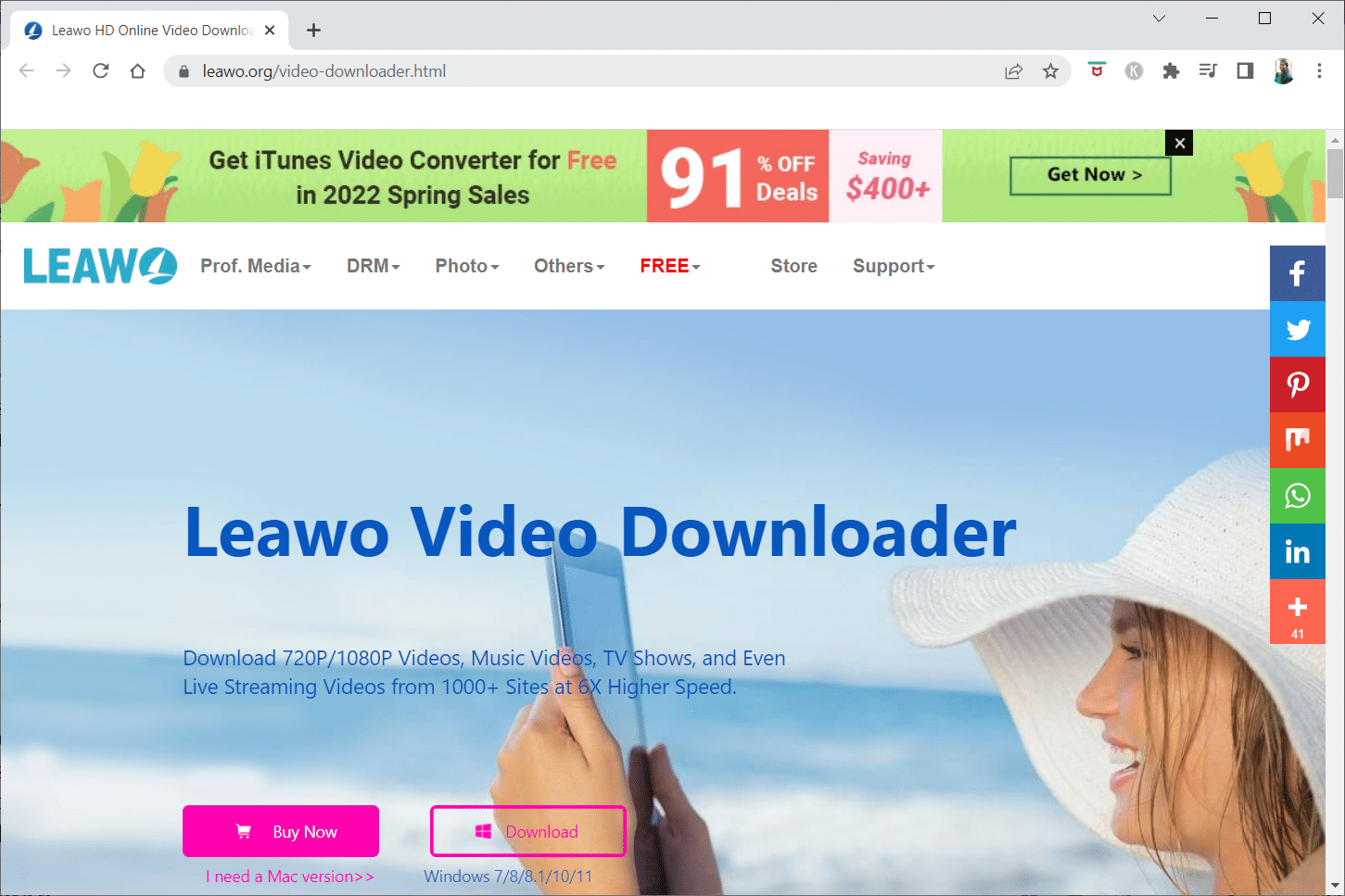 Leawoビデオダウンローダー。無料のオンラインビデオダウンローダー