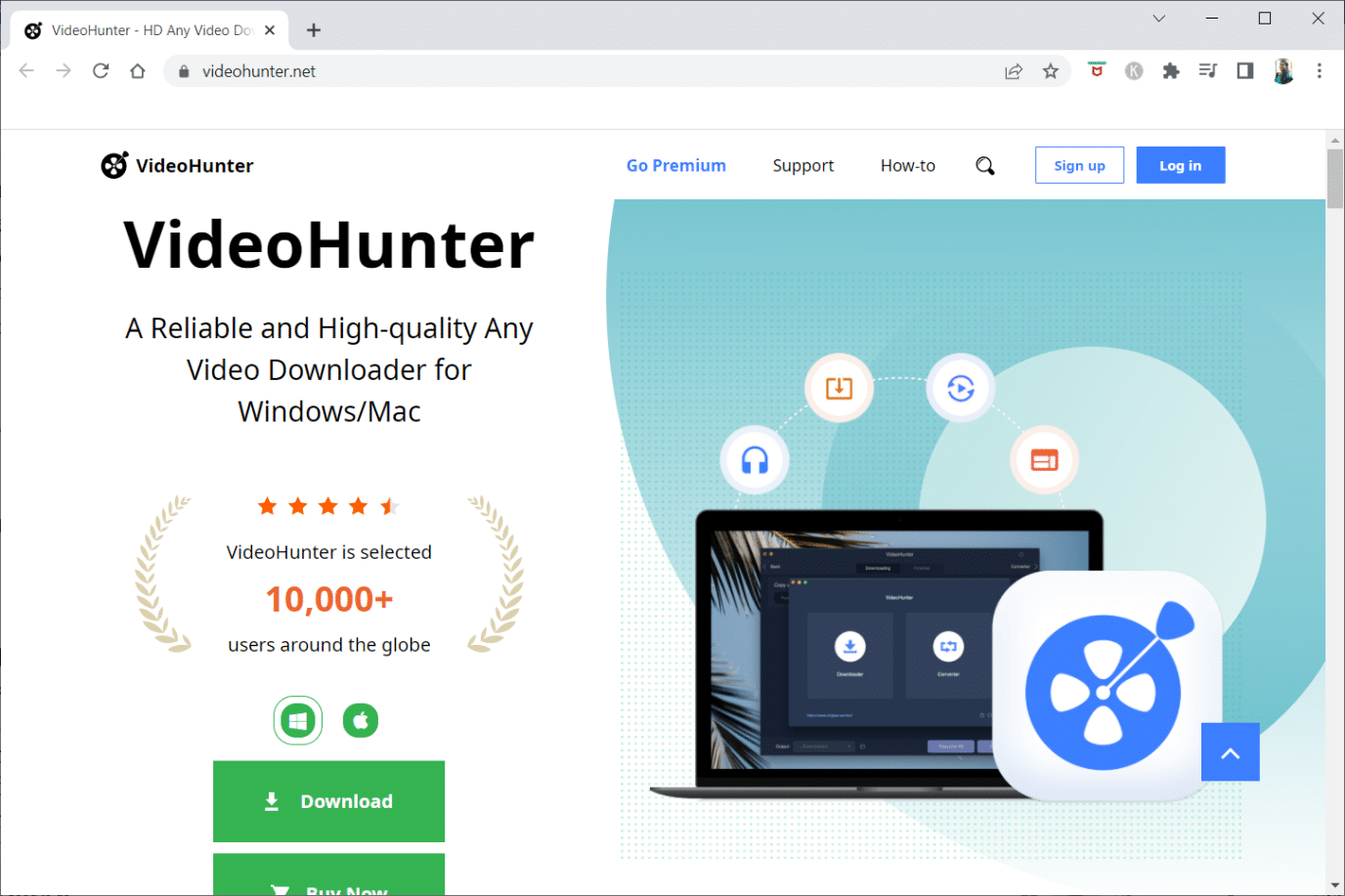 VideoHunter。無料のオンラインビデオダウンローダー