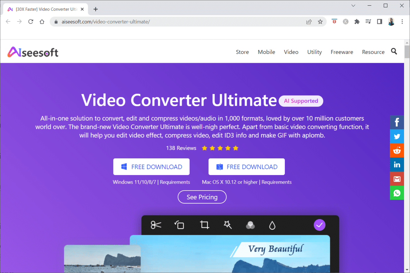 Aiseesoft Video Converter สุดยอด เครื่องมือดาวน์โหลดวิดีโอออนไลน์ฟรี