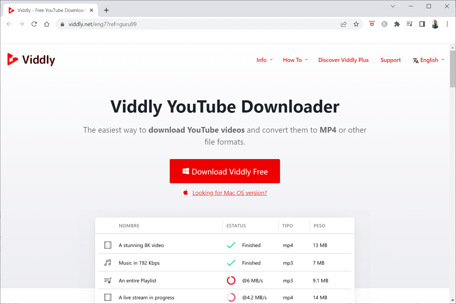 Viddly. downloader di video online gratuiti