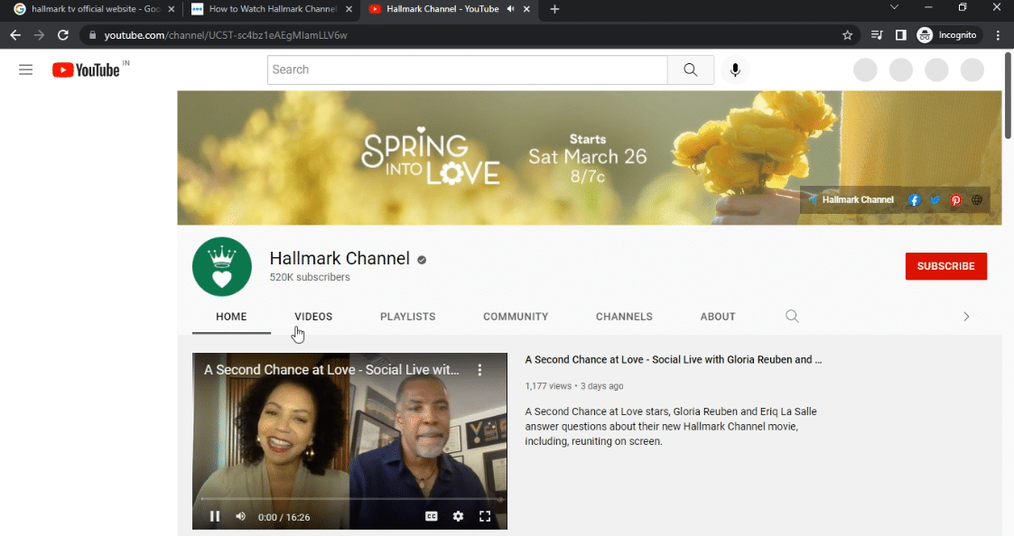 Canal da marca no YouTube. Maneiras de assistir ao Hallmark Channel sem cabo