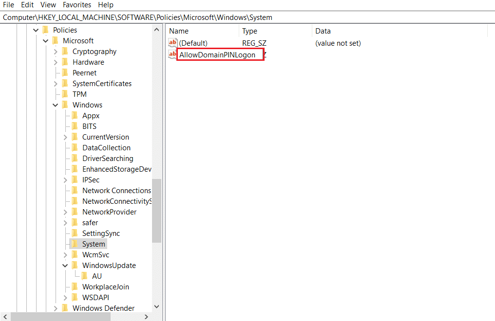 cree un valor de picadura con el nombre de AllowDomainPINLogon en el Editor del Registro. Cómo quitar el PIN de inicio de sesión de Windows 10