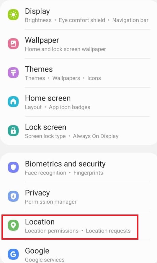 Tocca Posizione. Come aprire il menu delle impostazioni del telefono Android