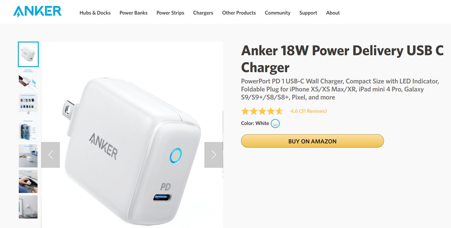 Anker 18W USB Wandladegerät. Die 20 besten Hochgeschwindigkeits-Ladegeräte für Android