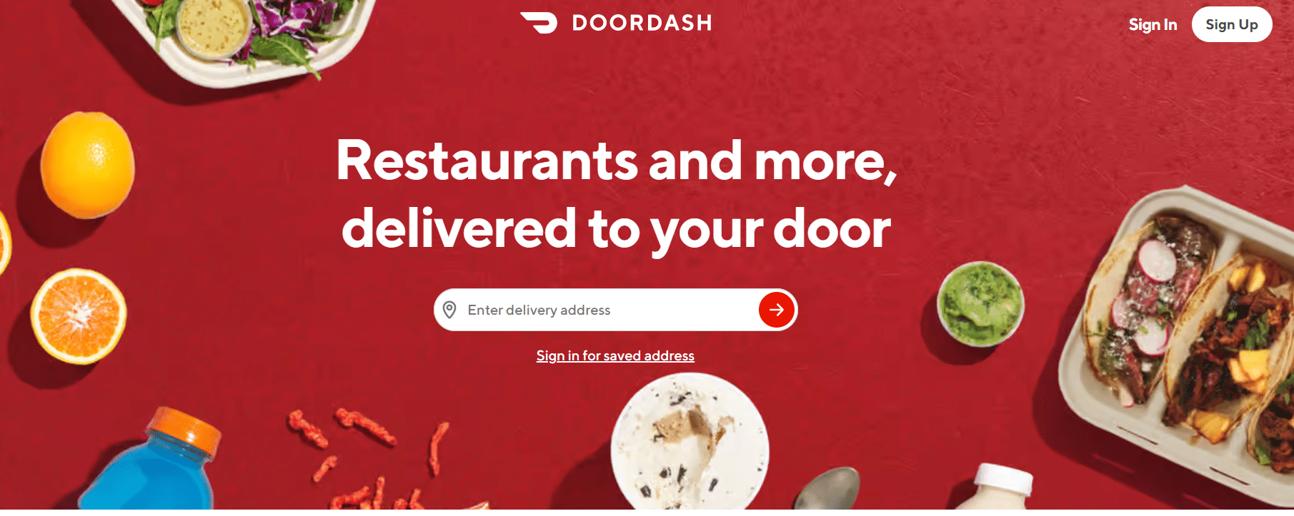 DoorDash resmi web sitesi