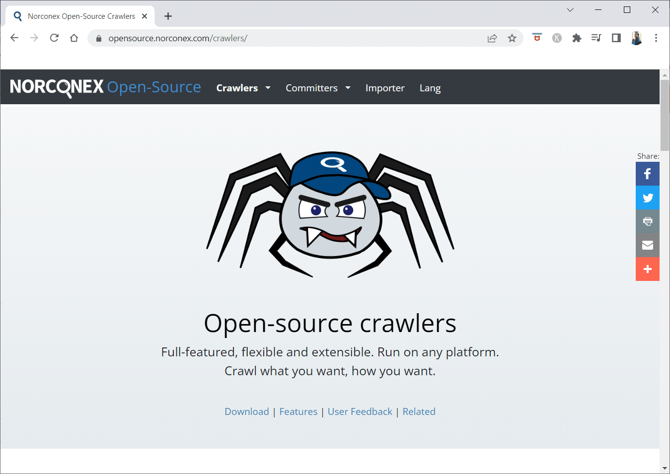 Norconex. Cele mai bune 25 de instrumente gratuite de crawler web