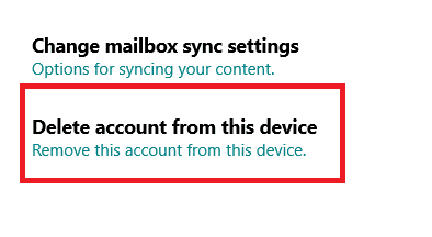 kliknij Usuń konto z tego urządzenia