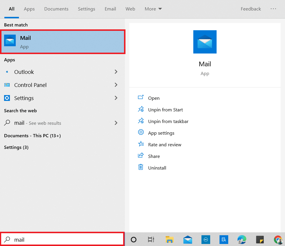 Presione la tecla de Windows. Escriba Correo y ábralo. Cómo reparar el error de correo de Yahoo 0x8019019a