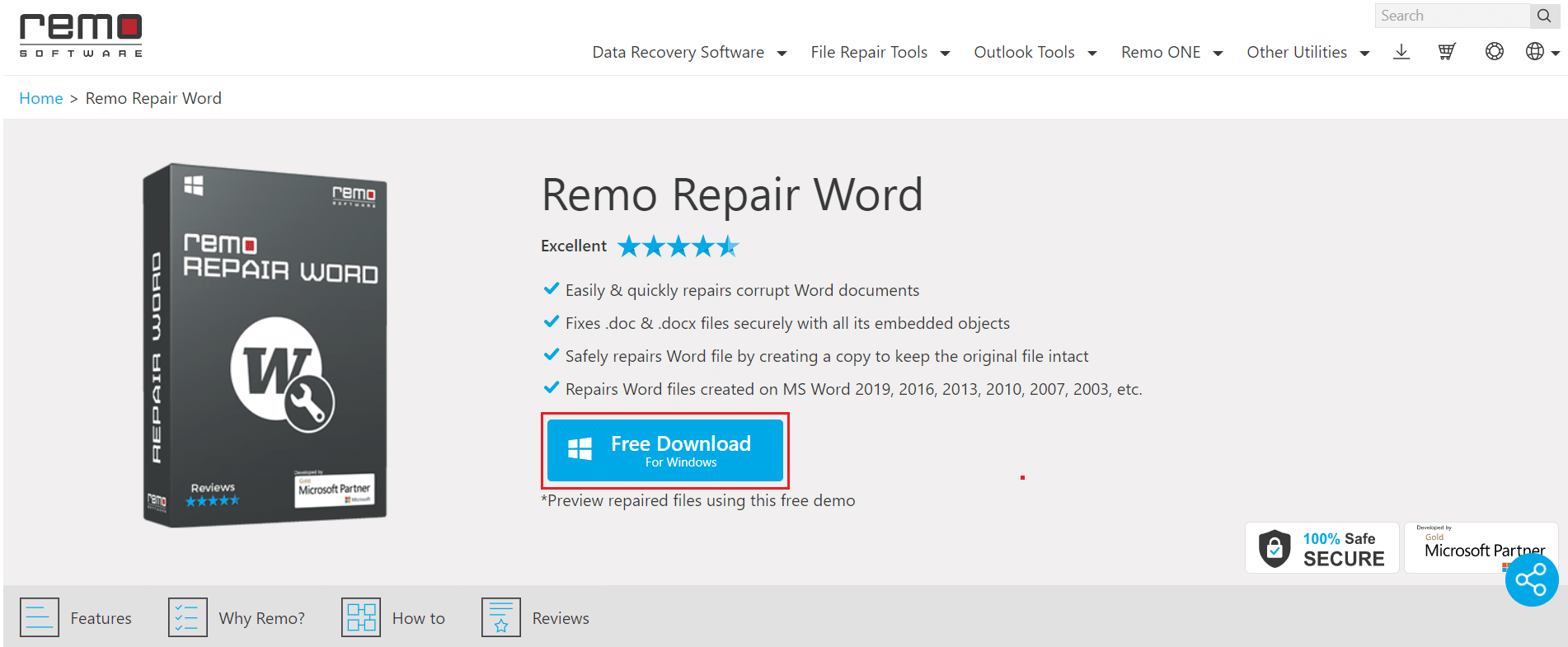 點擊Remo Software官網免費下載