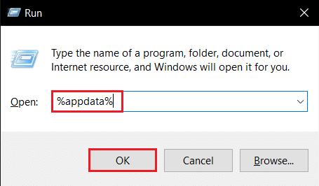 appdata จากกล่องโต้ตอบเรียกใช้