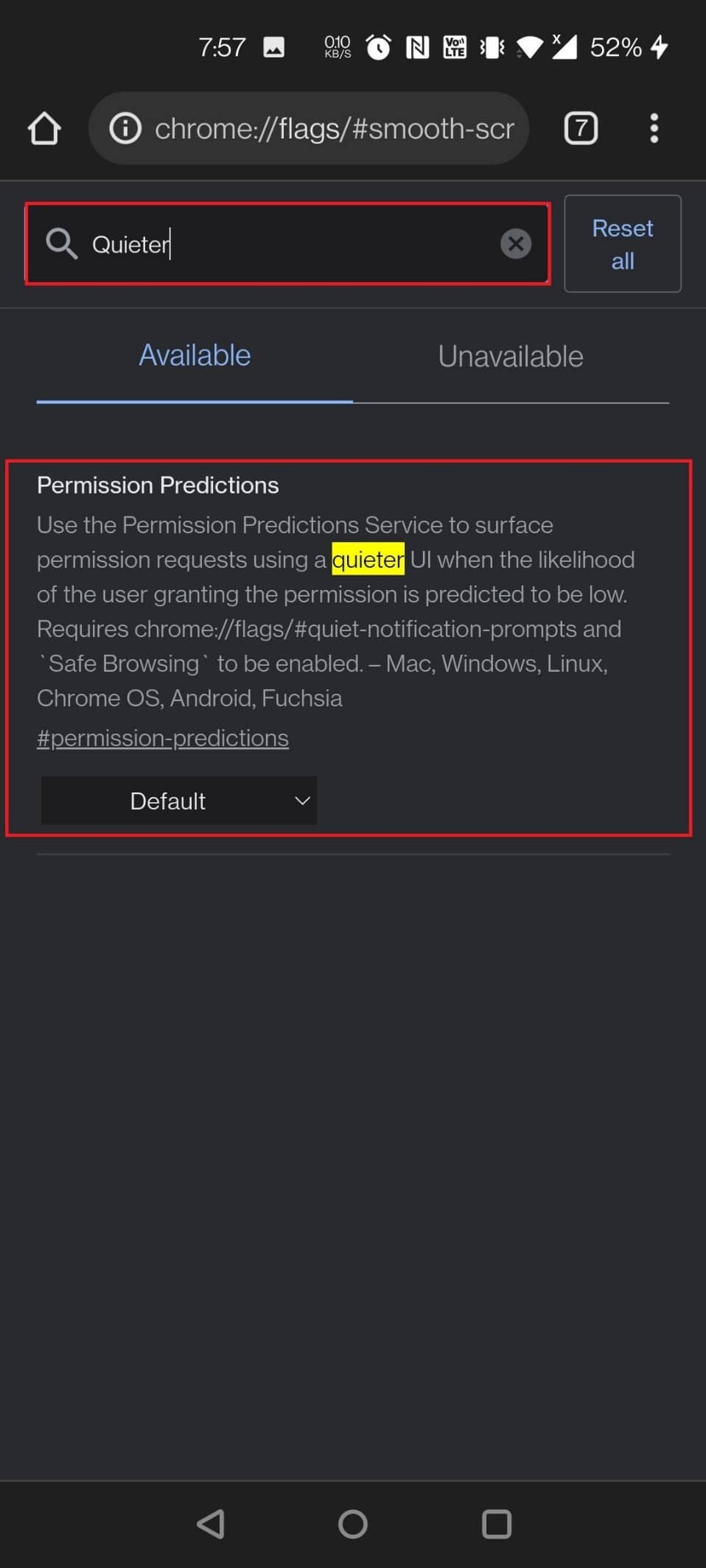 Solicitudes de permiso más silenciosas. Las 35 mejores banderas de Google Chrome para Android