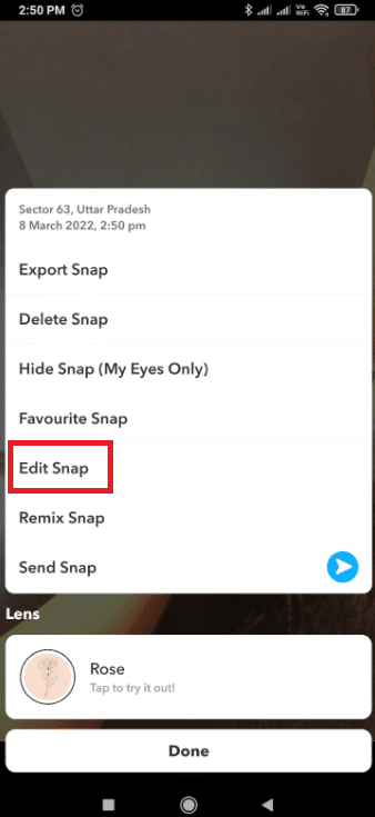 Sélectionnez l'option Modifier les clichés. Comment mettre des filtres Snapchat sur les images de la pellicule