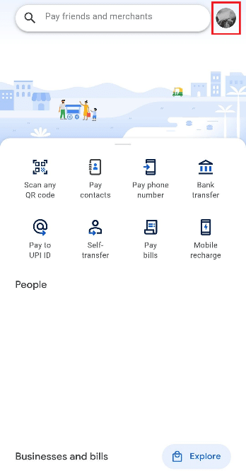 appuyez sur le profil. Comment trouver qui accepte Google Pay