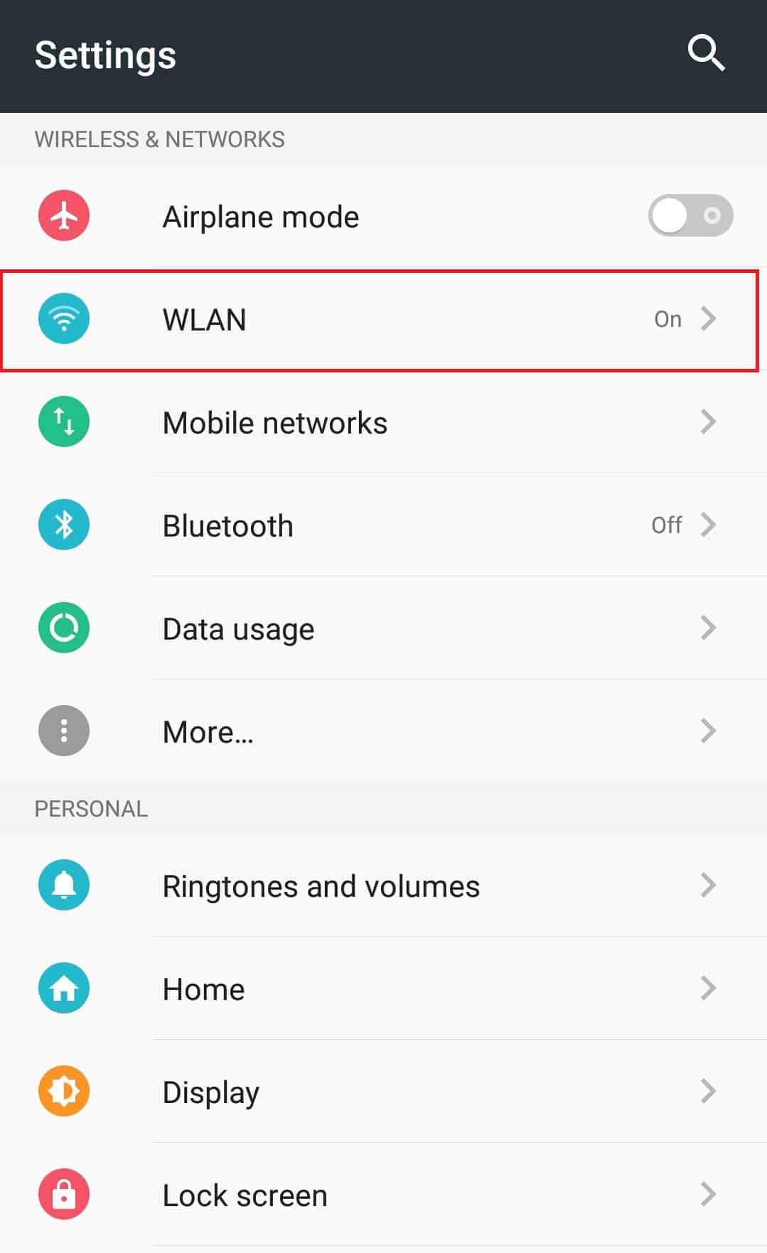 WLAN-Option. Reparieren Sie YouTube-Videos, die auf Android nicht abgespielt werden