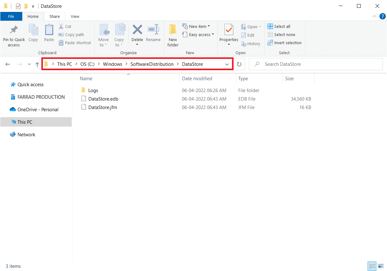 Buka folder Penyimpanan Data